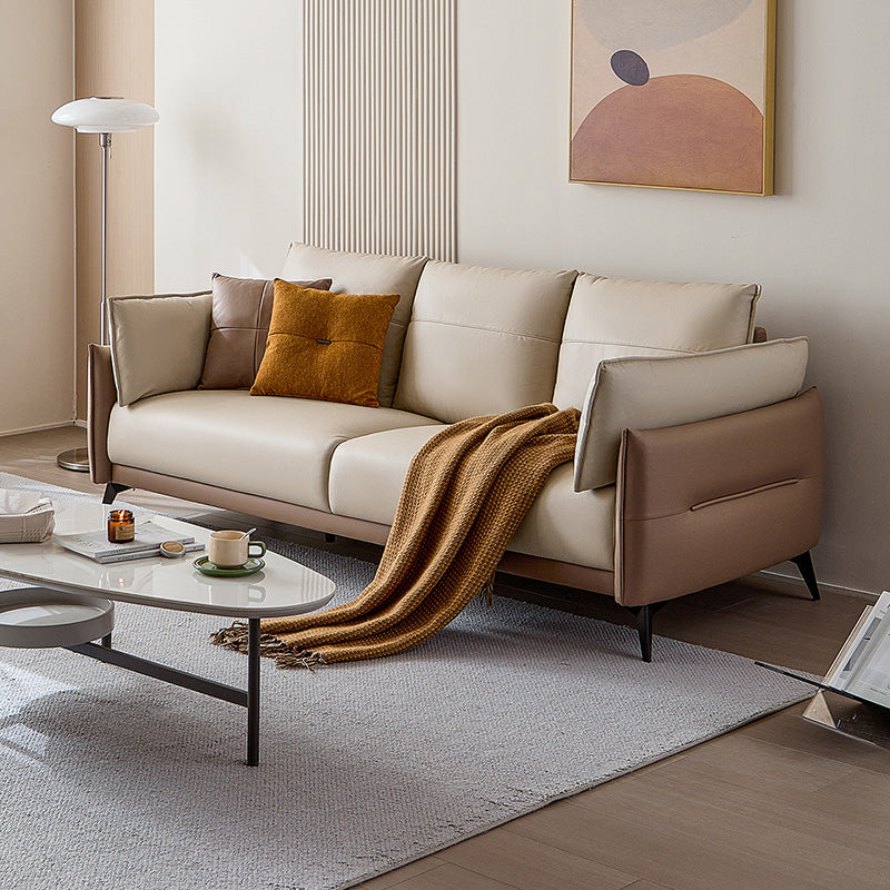 Italian 3-Seater Minimalist Design Sofa with Luxury Cotton Backrest and Sturdy Wood Frame-5