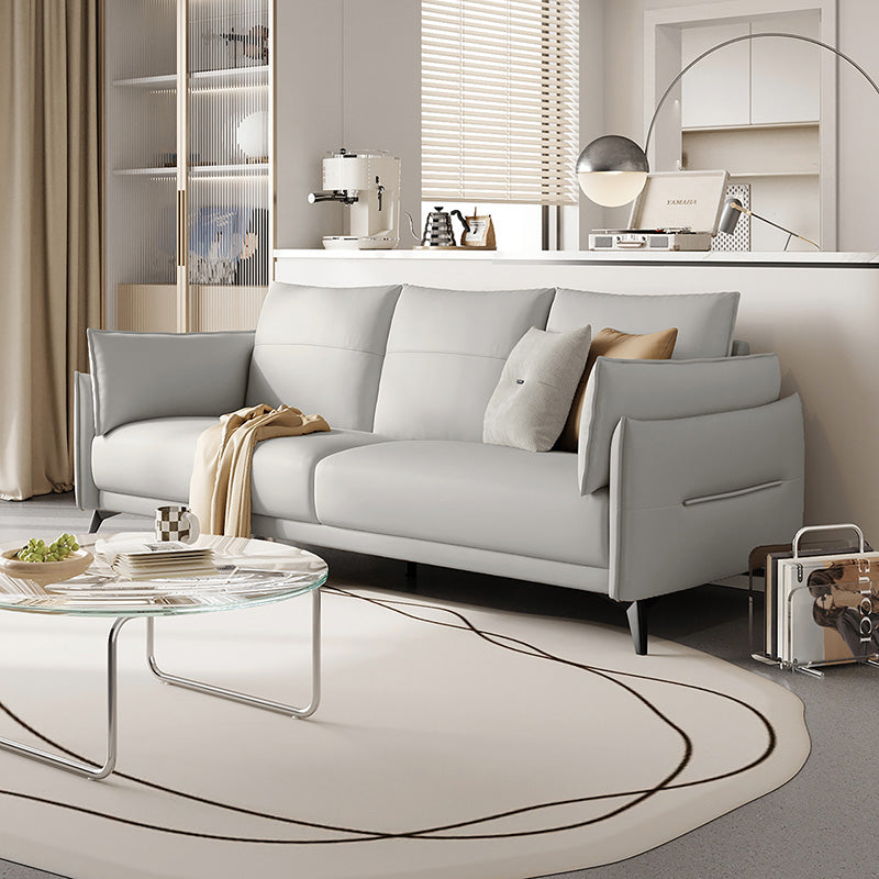 Italian 3-Seater Minimalist Design Sofa with Luxury Cotton Backrest and Sturdy Wood Frame-6