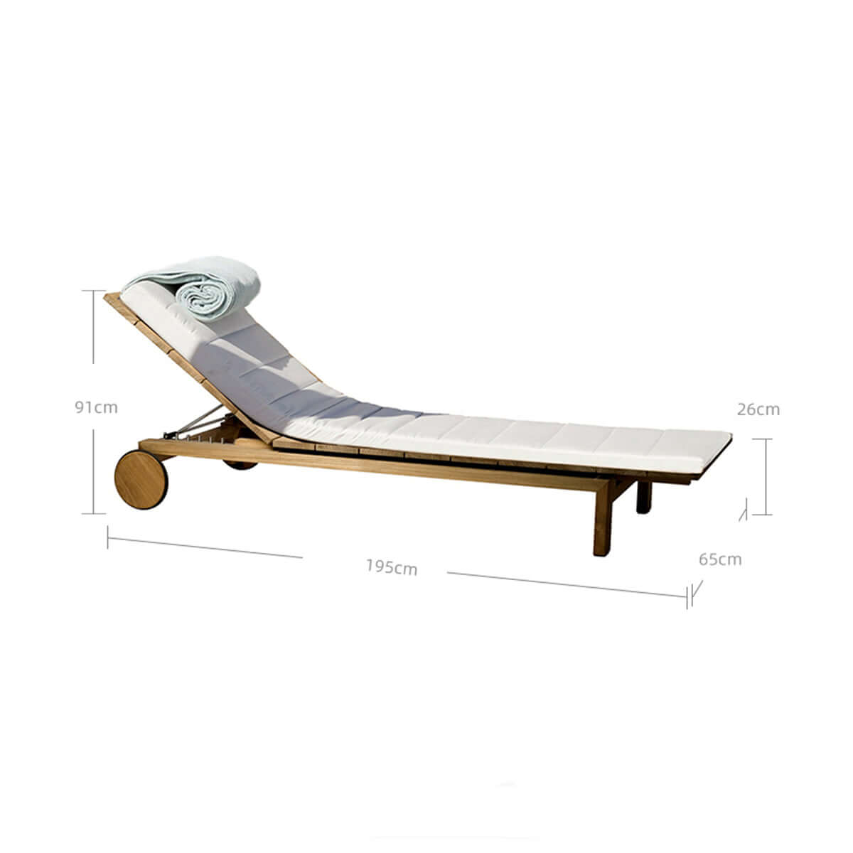 Lorna Contemporary Teak Sun Lounger Set with Reclining Functionality-3