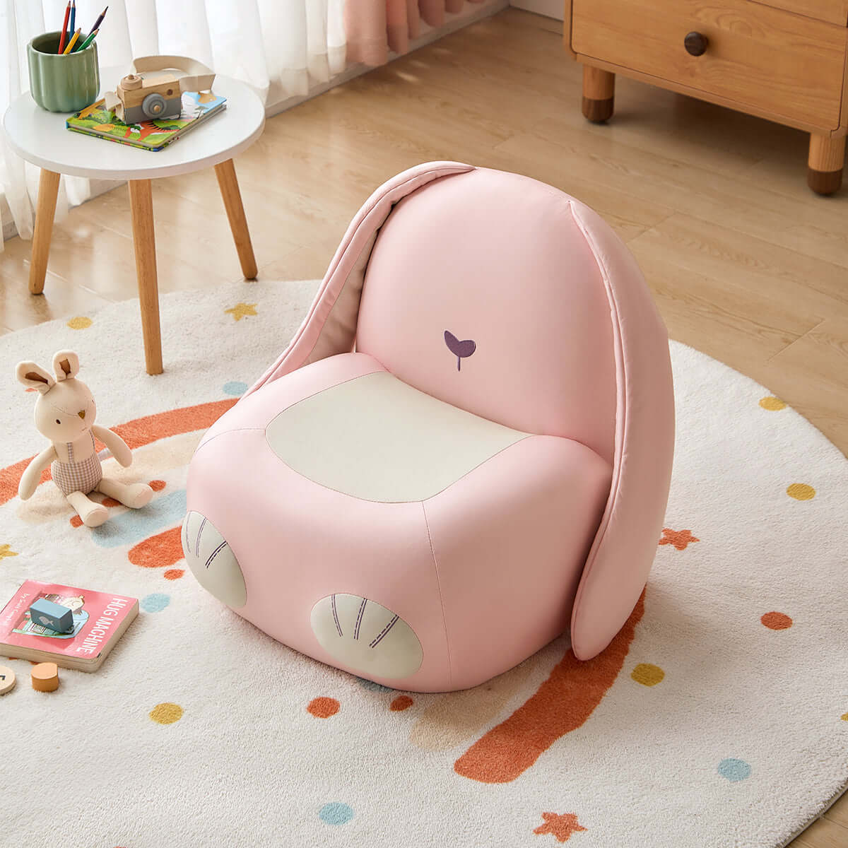 Kids Bunny Sofa Arm Chair - Soft Leather Easy Clean Design-5