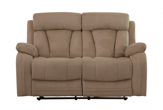 Two Piece Indoor Beige Microsuede Five Person Seating Set-0
