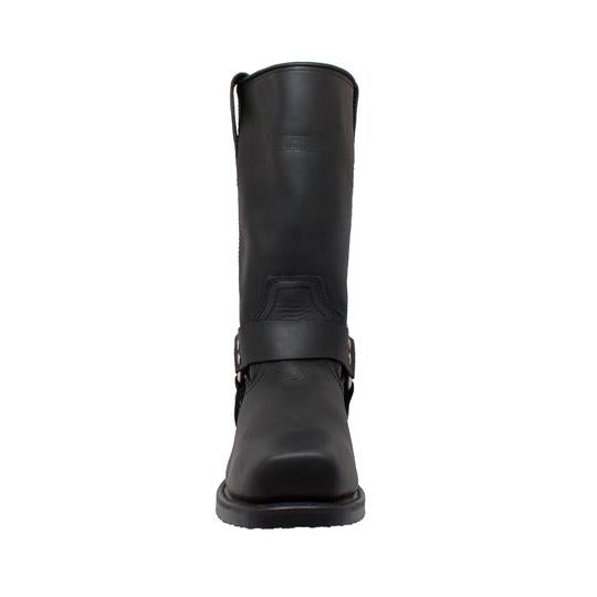 Men's 13" Black Heavy Duty Full-Grain Leather Motorbike Harness Boots-3