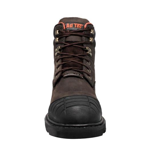 Men's 6" Brown Work Boots with Steel Toe & Slip Resistant Leather