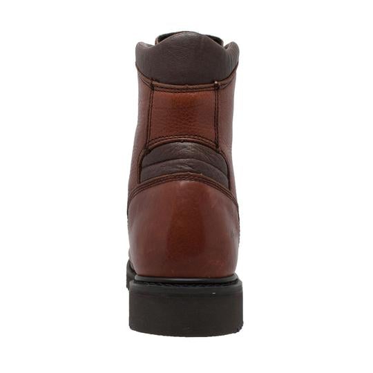 Men's 8" Brown Work Boots Full-Grain Leather Waterproof Construction-2