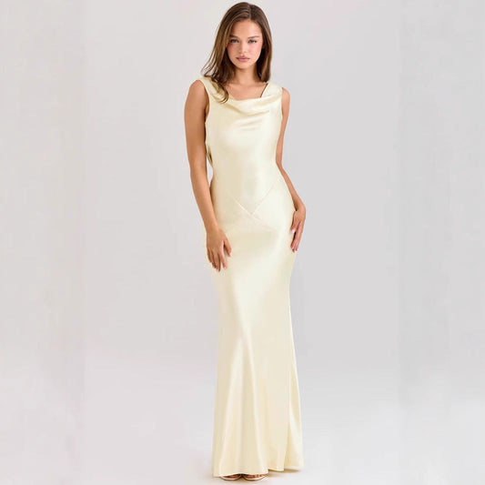 Women's Off-the-Shoulder Chiffon Dress Haute Couture New York Fashion Week Inspired Fitted Long gown