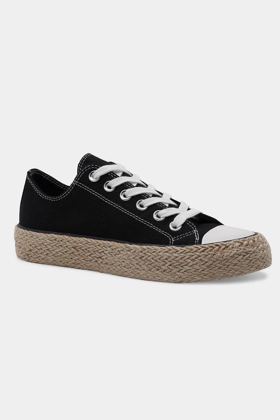 Mayfair Lace Up Woven Espadrille Sole Sneakers-2