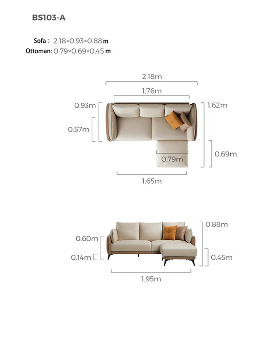 Italian 3-Seater Minimalist Design Sofa with Luxury Cotton Backrest and Sturdy Wood Frame-1
