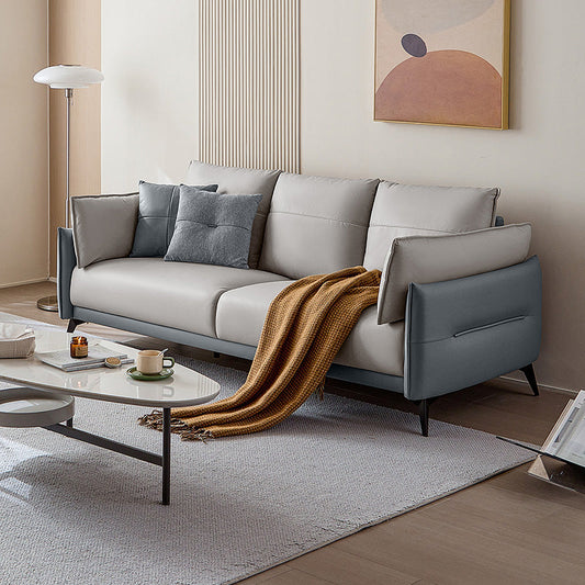 Italian 3-Seater Minimalist Design Sofa with Luxury Cotton Backrest and Sturdy Wood Frame-0