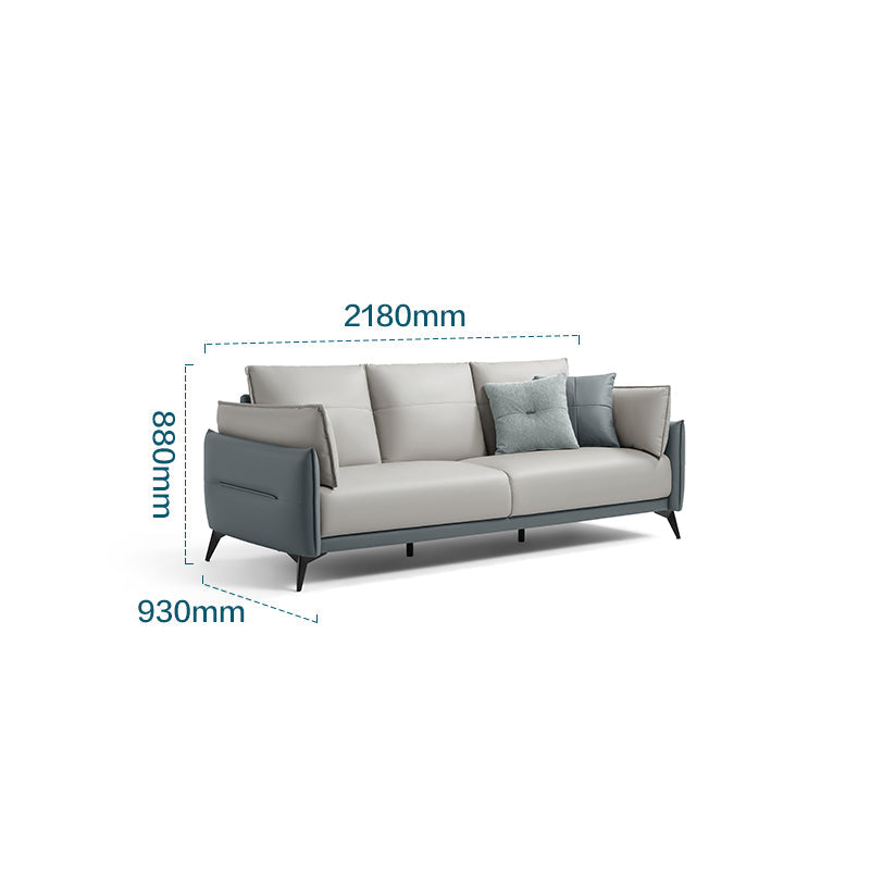 Italian 3-Seater Minimalist Design Sofa with Luxury Cotton Backrest and Sturdy Wood Frame-4