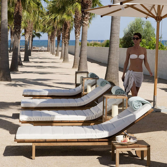 Lorna Contemporary Teak Sun Lounger Set with Reclining Functionality-0