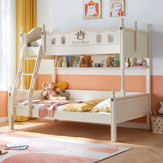 Solid Wood Bunk Bed for Kids with Mattress Safe Non-Irritating.