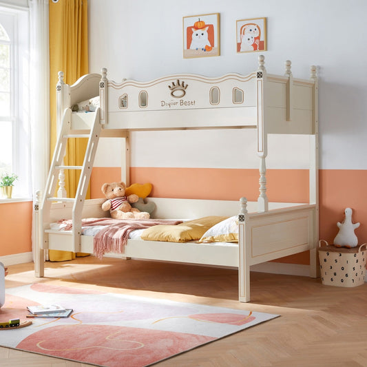 Solid Wood Bunk Bed for Kids with Mattress Safe Non-Irritating.